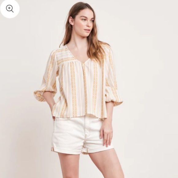 NWT Women’s WINTER STRIPE JACQUARD TOP IN CUMIN LARGE - Picture 1 of 11